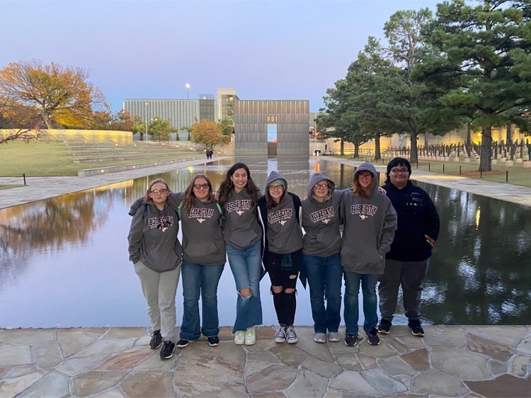 team near the gates of time at the OKC bombing memorial
