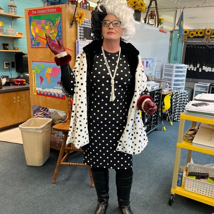 Cruella stopped by with snacks for students