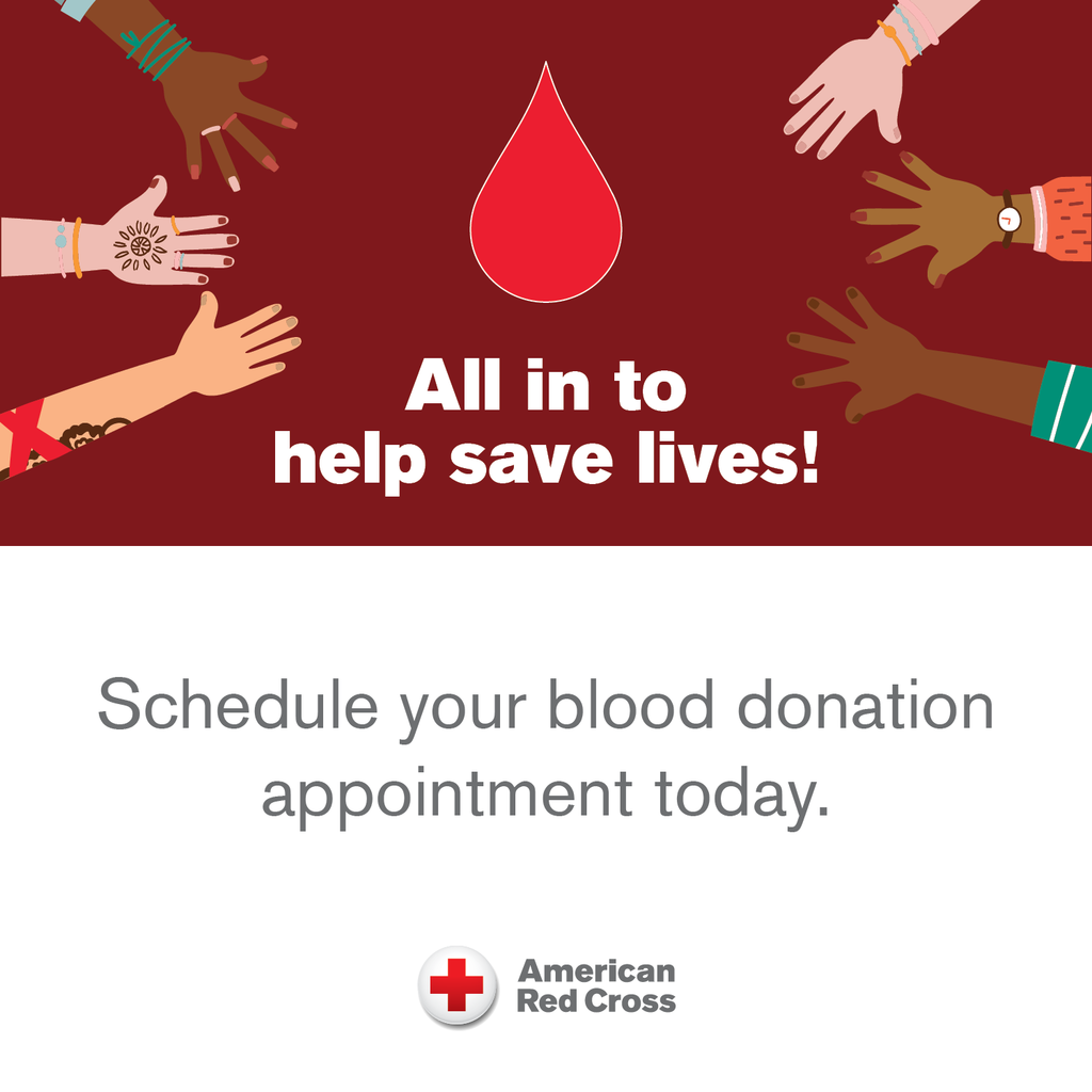 All in to help save lives, schedule a blood donation today.